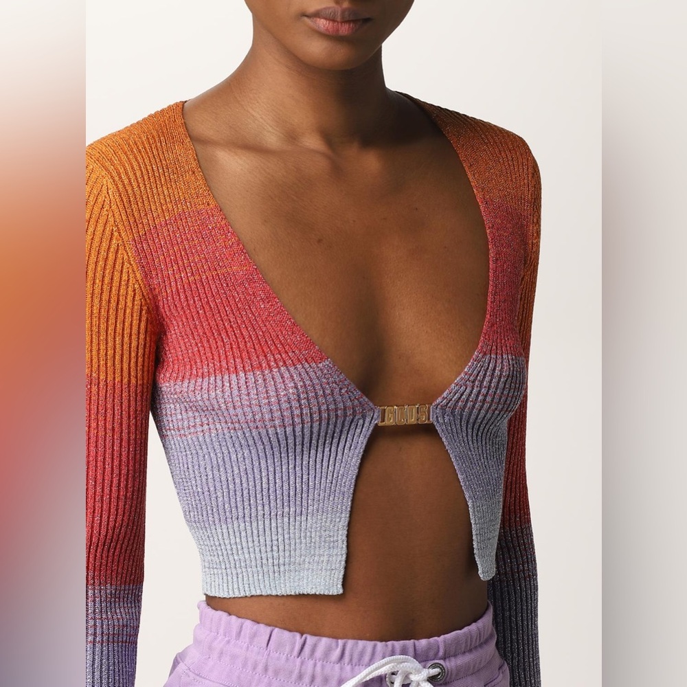GCDS Multicolor Lurex Degradé Mini Cardigan